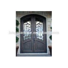 Eisen Haupteingang Türen Design, Schmiedeeisen Doppel-Eingangstüren, Holz Schmiedeeisen Eingangstür